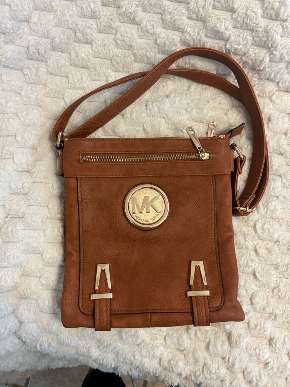 Michael Kors Brown Bag  with Gold MK Emblem - Picture 2 of 8
